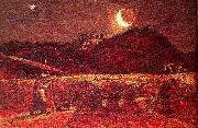 Palmer, Samuel Cornfield by Moonlight oil painting on canvas